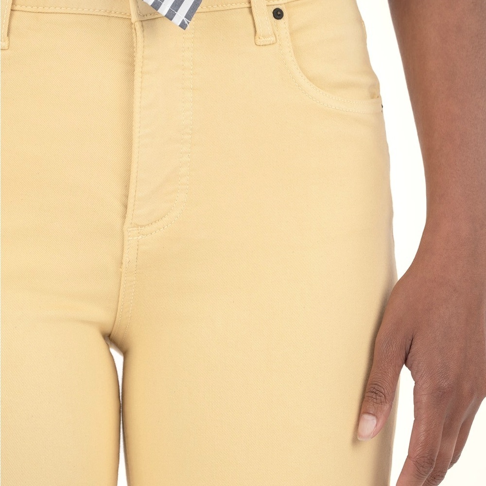 KUT From The KLOTH Jeans Kelsey Ankle Flare Distressed Yellow Denim Plus Size 18 - Picture 4 of 7